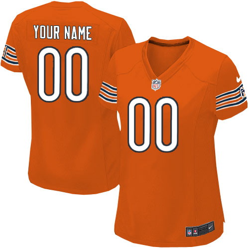 Women's Elite Nike Jersey Orange Alternate - Customized NFL Chicago Bears